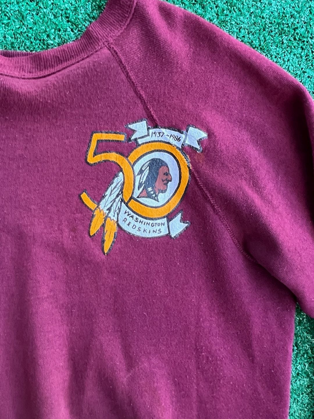 VINTAGE 1986 WASHINGTON REDSKINS SWEATSHIRT MENS XL 50 YEARS COMMANDERS 1980's 3