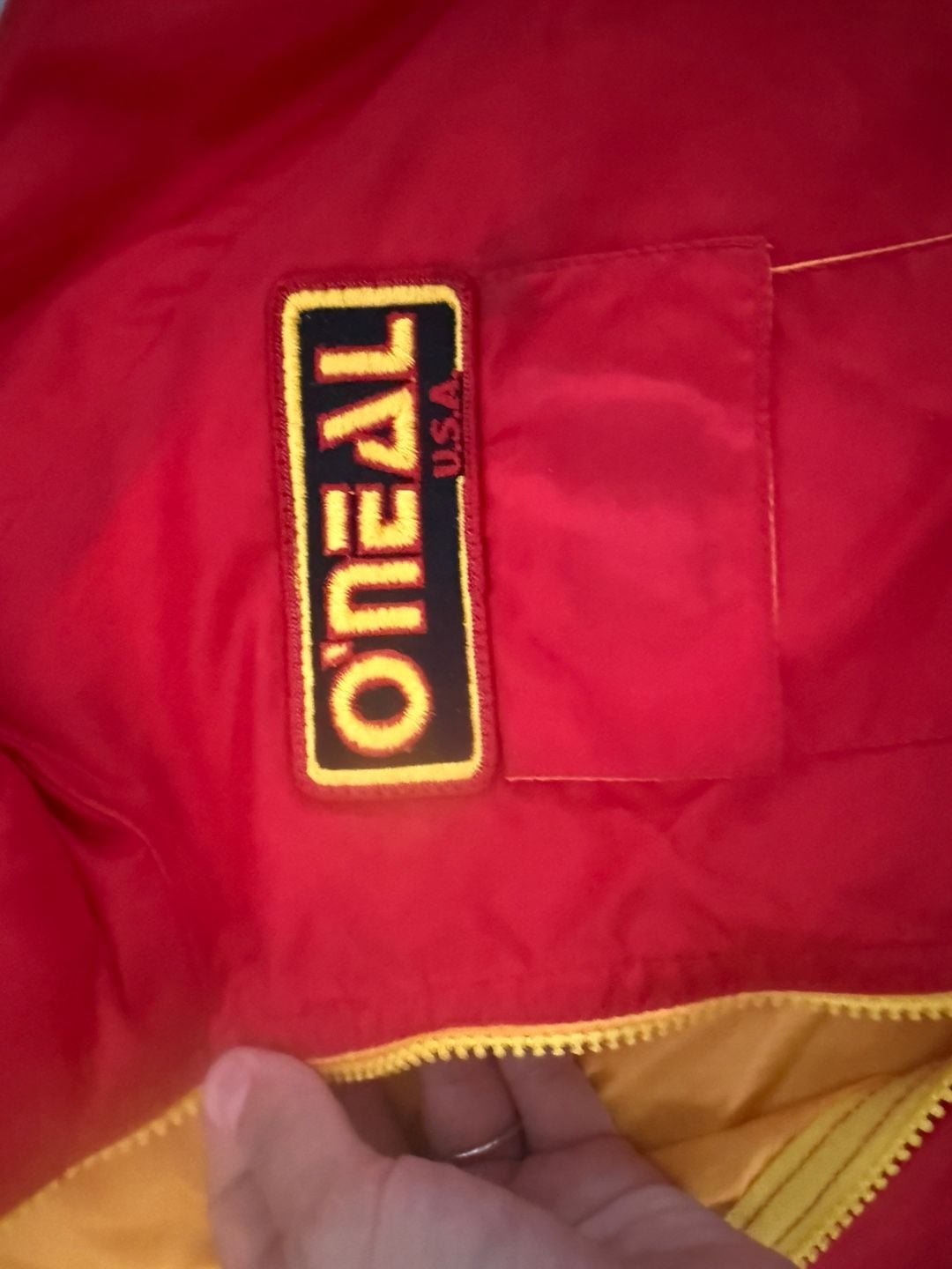 Vintage O'Neal USA Red and Yellow Quarter-Zip Pullover Jacket 4