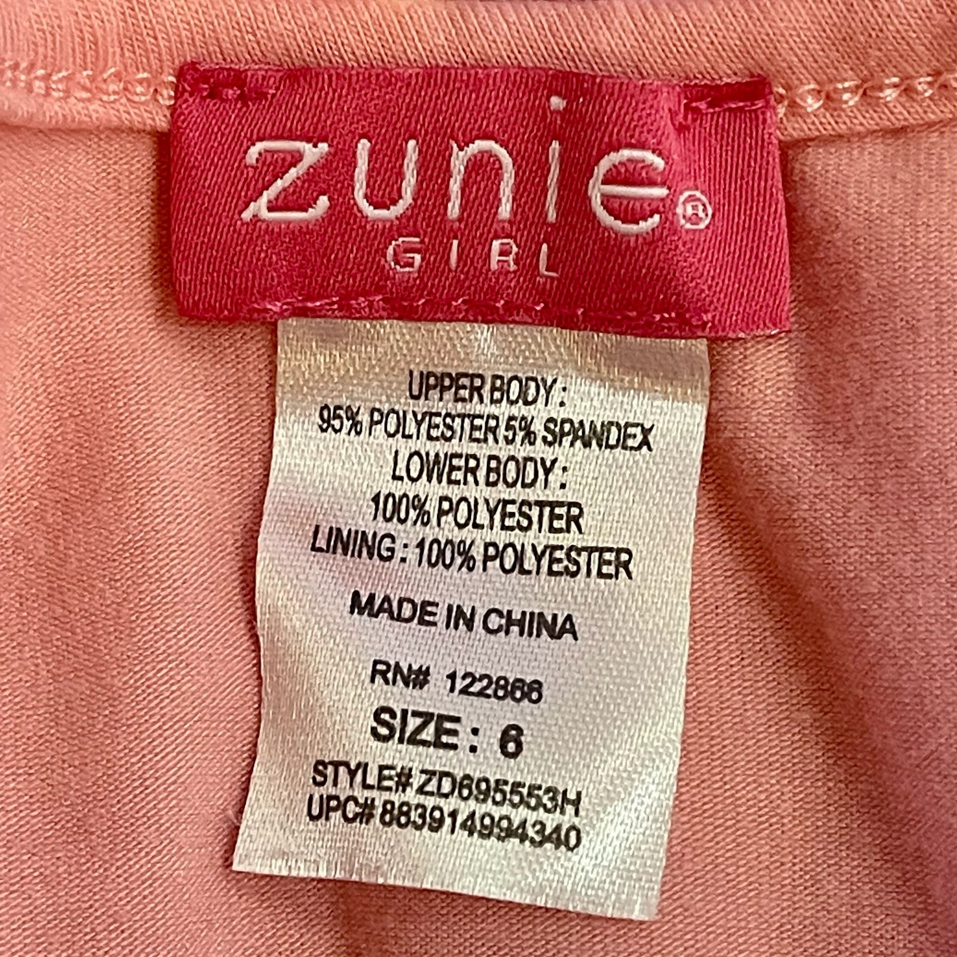 Zunie Girl Pink Tulle Dress Size 6 Flutter Sleeve Floral Applique Tutu Dress 3