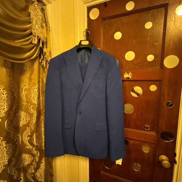 The Modern Man Men's Blue Suit Blazer and Vest Set