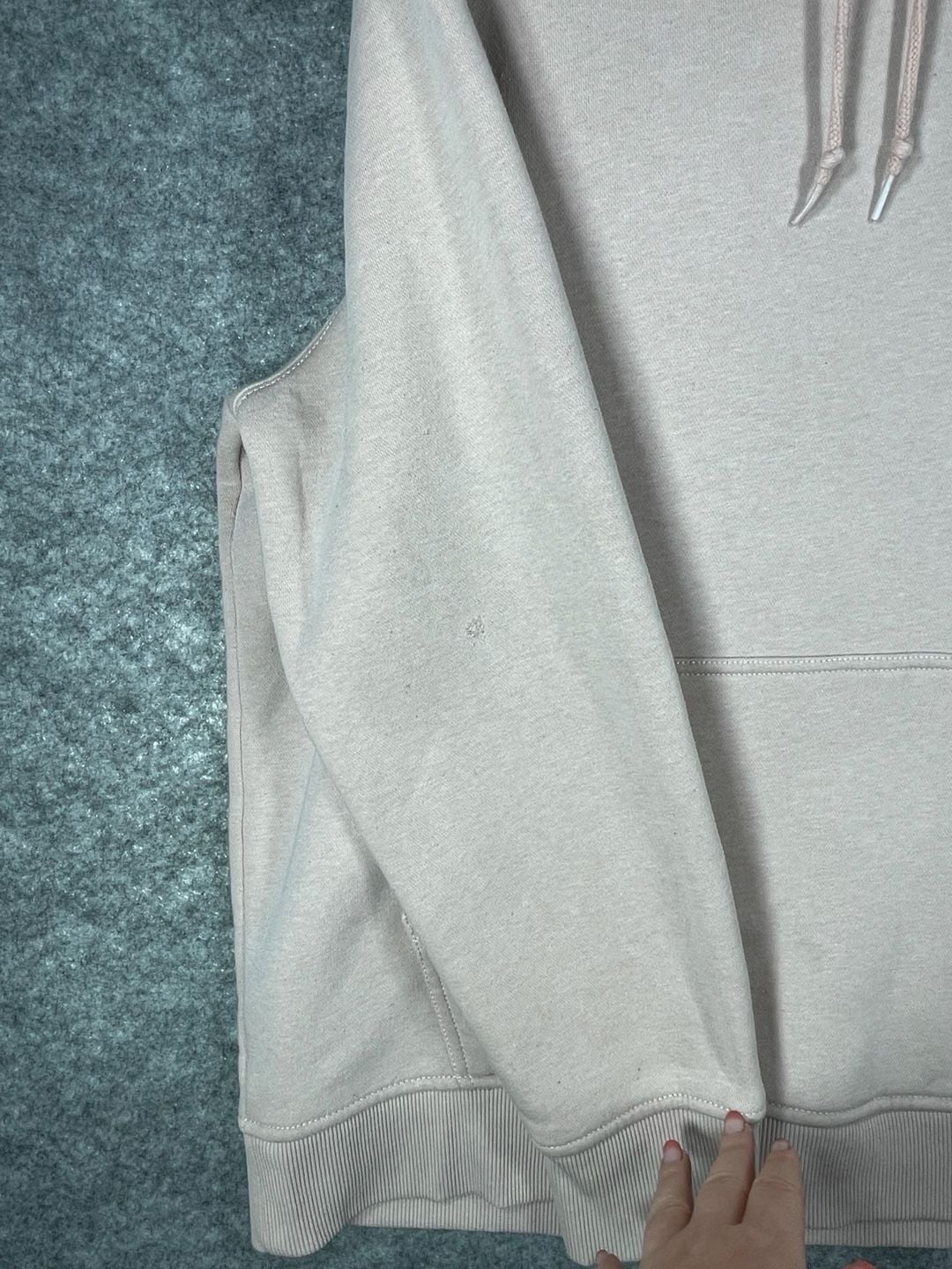 Carhartt Women's Relaxed Fit Midweight Logo Sleeve Hoodie Cream Malt Size 1X 5