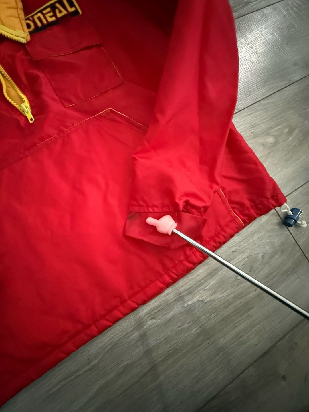 Vintage O'Neal USA Red and Yellow Quarter-Zip Pullover Jacket 8