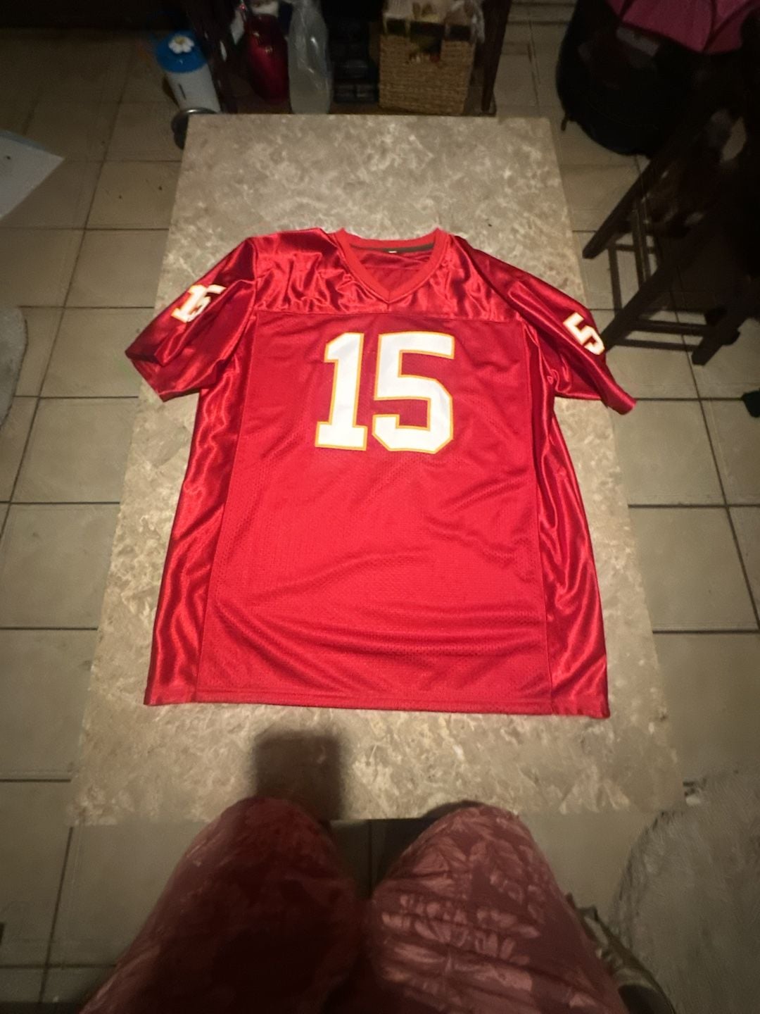 Patrick Mahomes Kansas City Chiefs #15 Red Custom Football Jersey Size Large 2