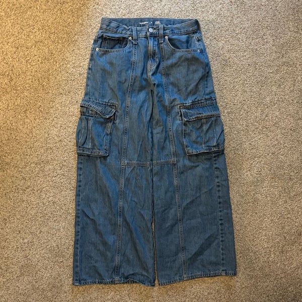 Old Navy High-Rise Baggy Cargo Jeans Size 14