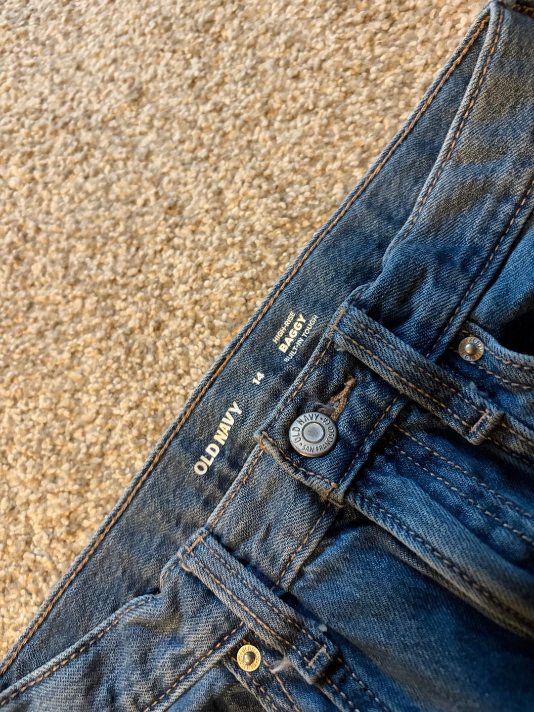 Old Navy High-Rise Baggy Cargo Jeans Size 14 3
