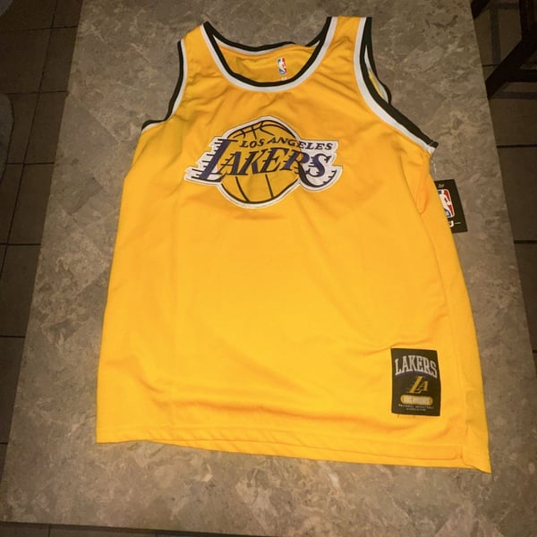 Ultra Game NBA Los Angeles Lakers Jersey Tank Top Men's Large Yellow