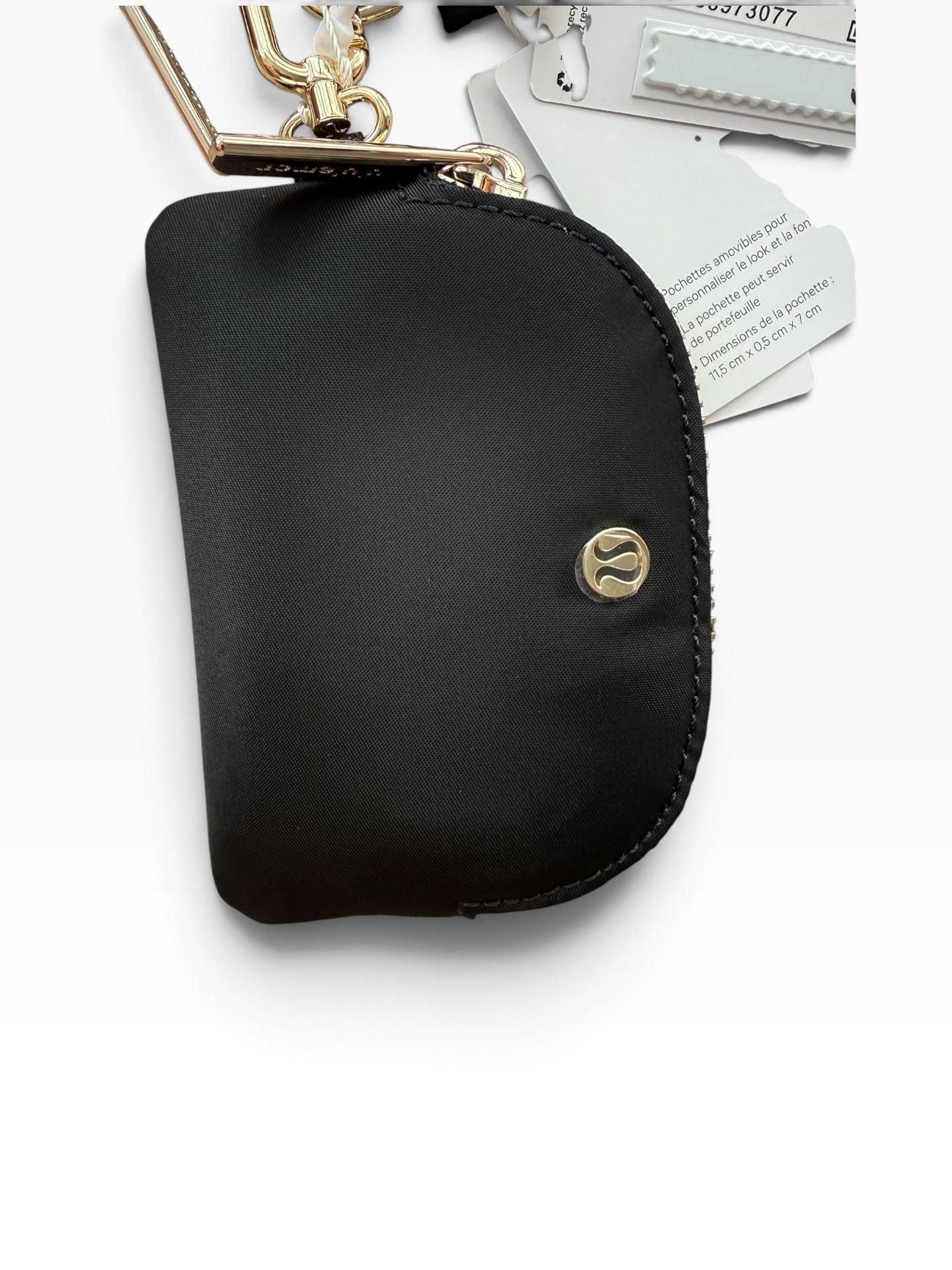 Lululemon Dual Pouch Wristlet Black Multi Wordmark Gold NWT LW9FNPS 3