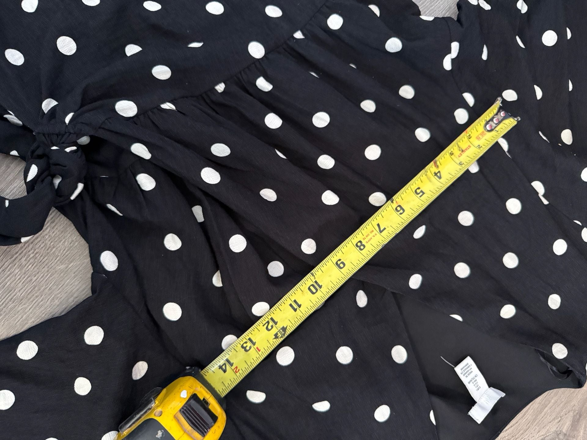 H&M Black and White Polka Dot Tie-Detail Wrap Midi Dress 7