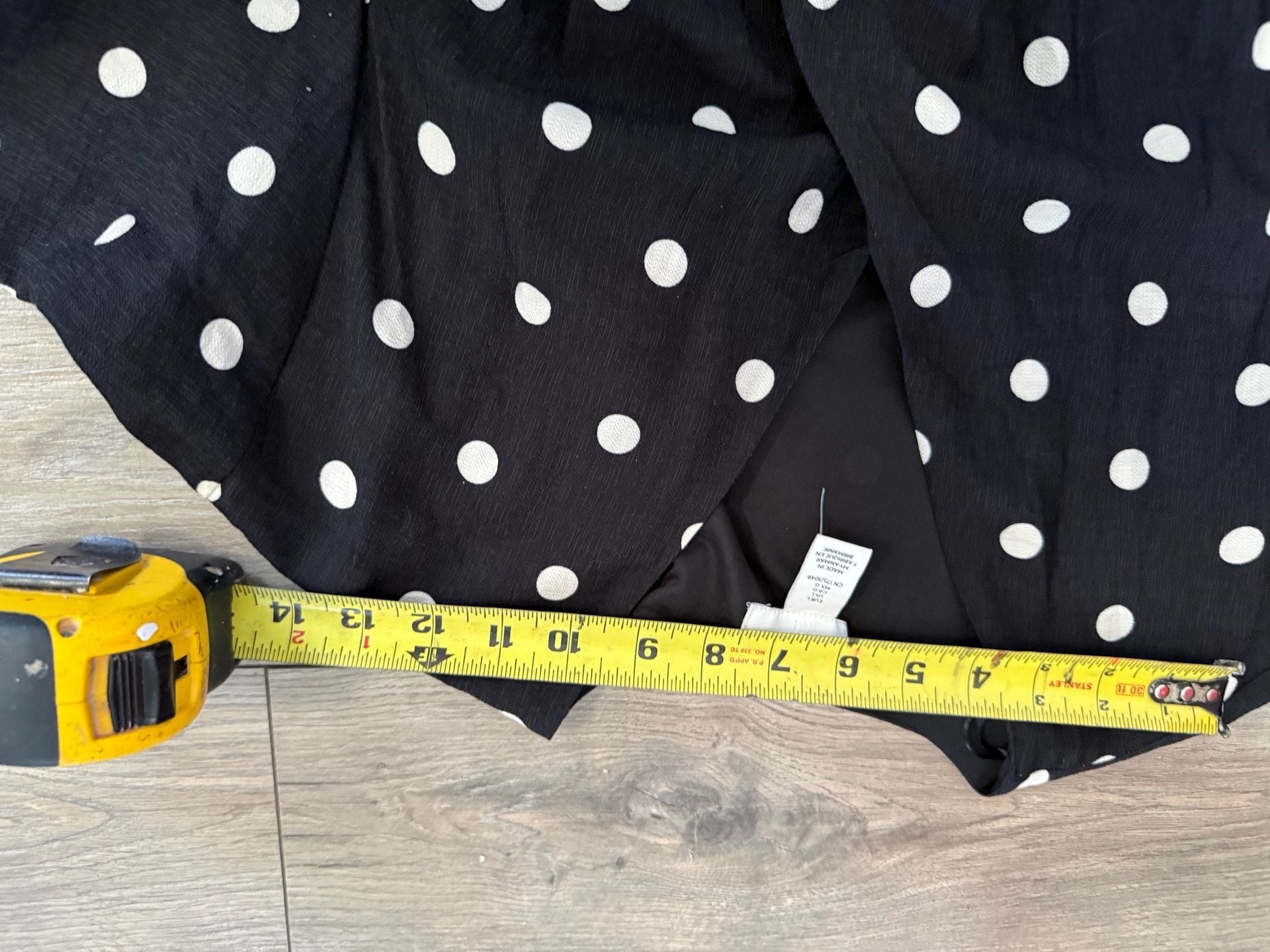H&M Black and White Polka Dot Tie-Detail Wrap Midi Dress 8