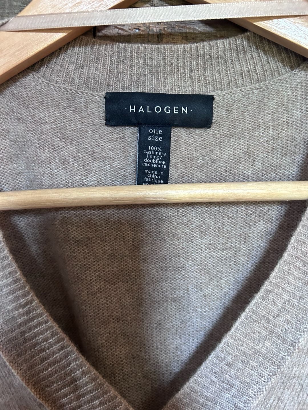 Halogen Colorblock 100% Cashmere Poncho One Size grey 4
