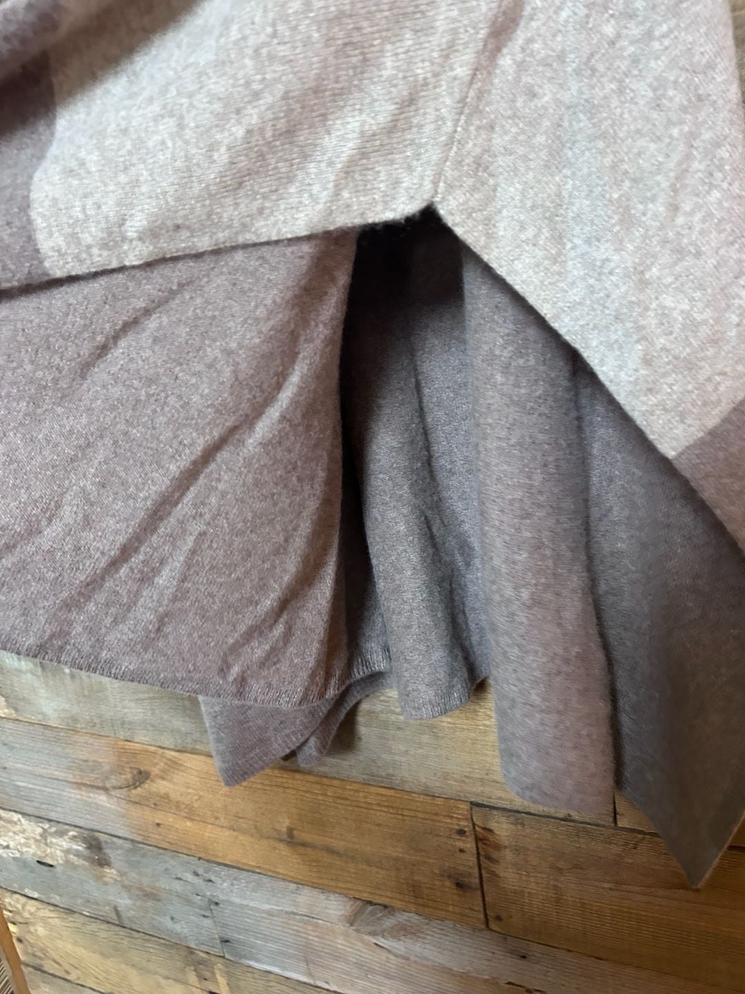 Halogen Colorblock 100% Cashmere Poncho One Size grey 5