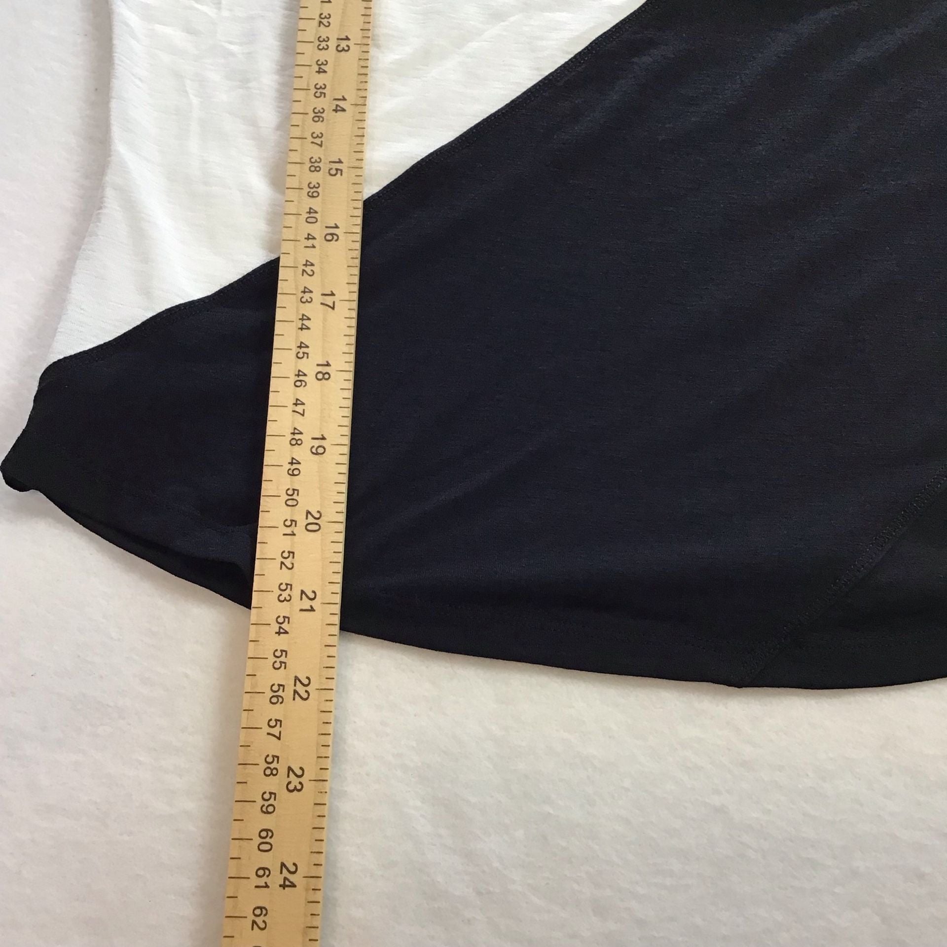 Free People Movement Black White Colorblock Asymmetrical Short Sleeve Tee Shirt 7