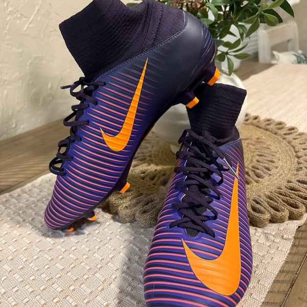 Nike Mercurial Veloce III DF FG Soccer Cleats Purple Dynasty Bright Citrus