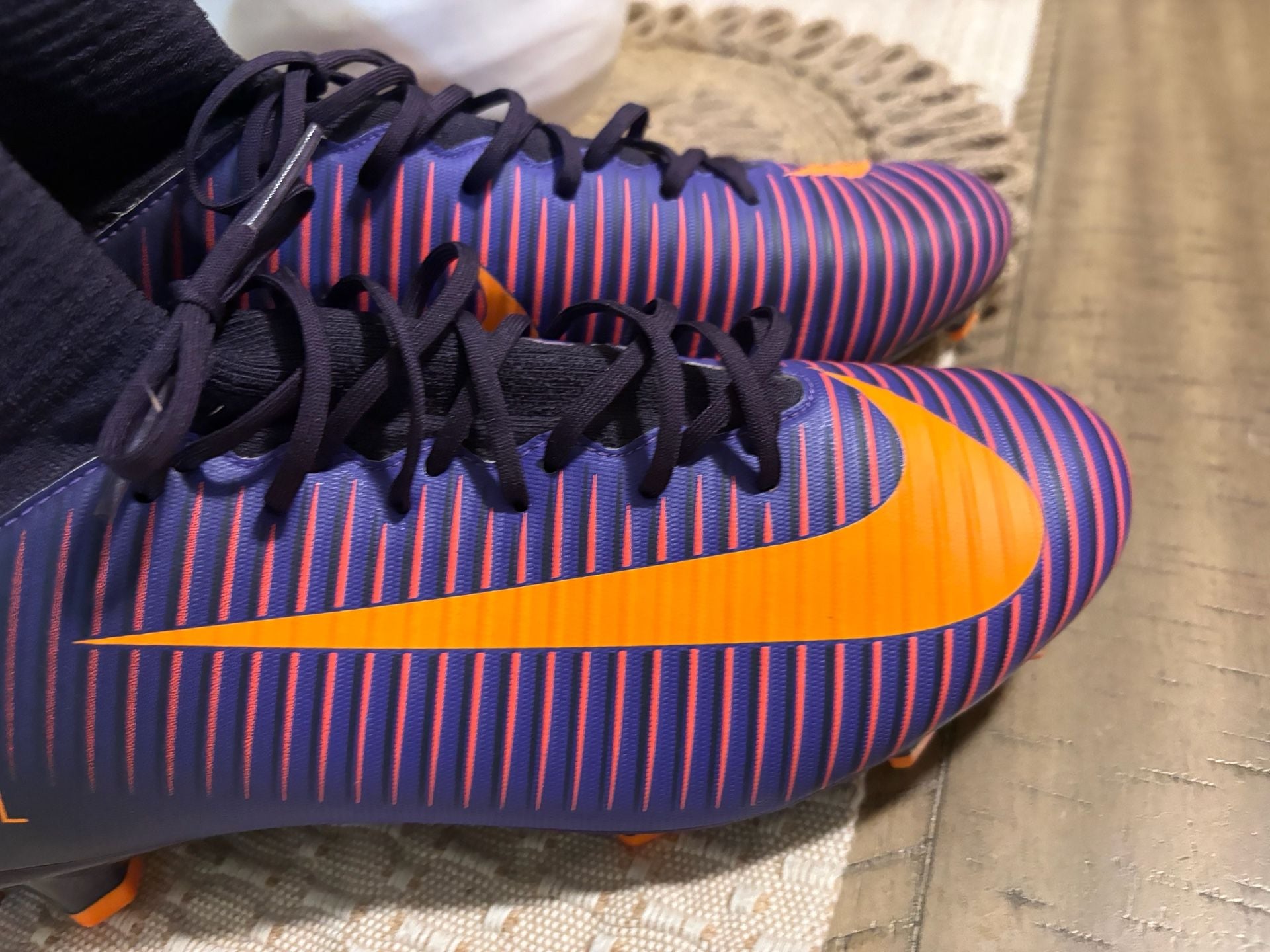Nike Mercurial Veloce III DF FG Soccer Cleats Purple Dynasty Bright Citrus 9