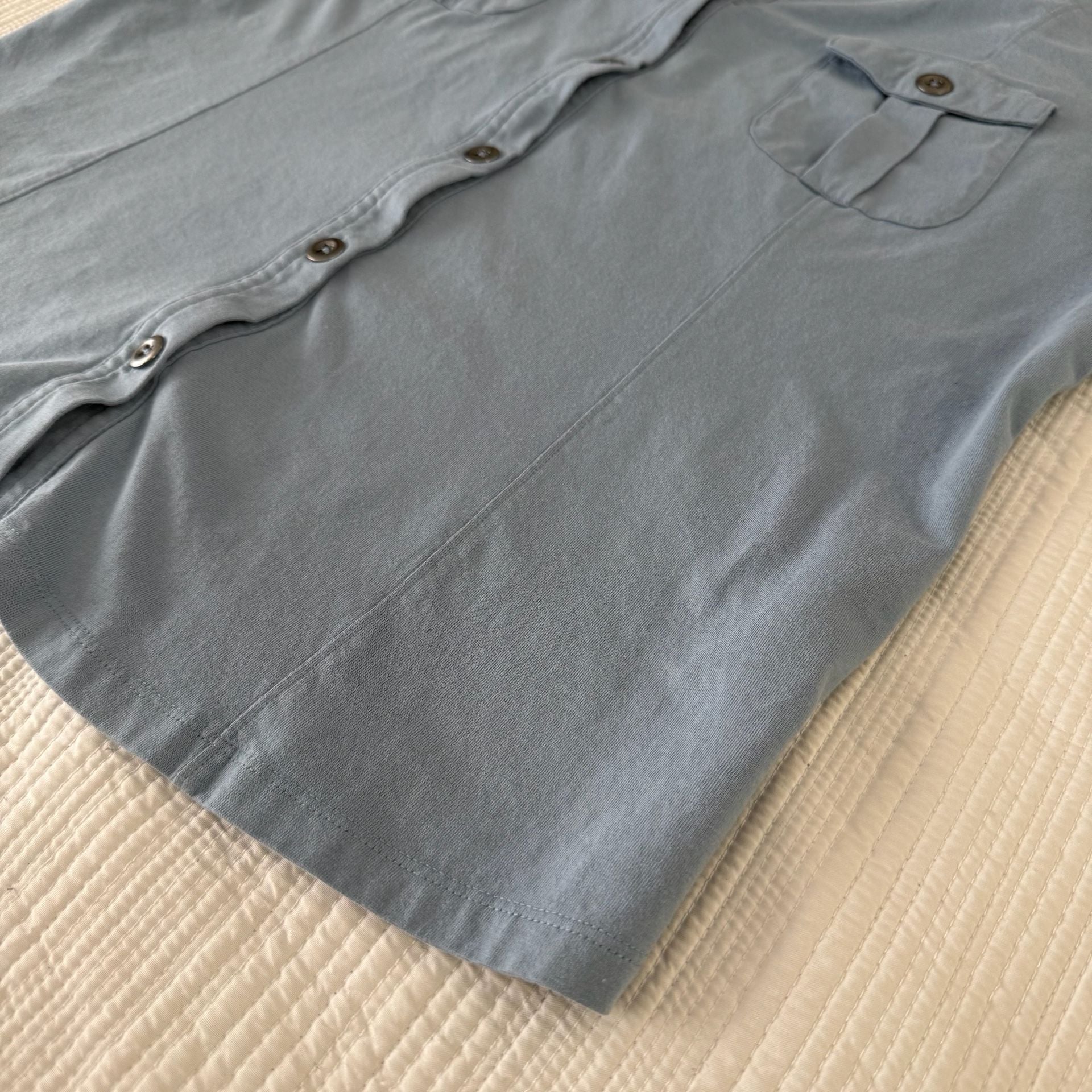 Style & Co. Blue Collared Button-Up Utility Shirt with Pockets 7