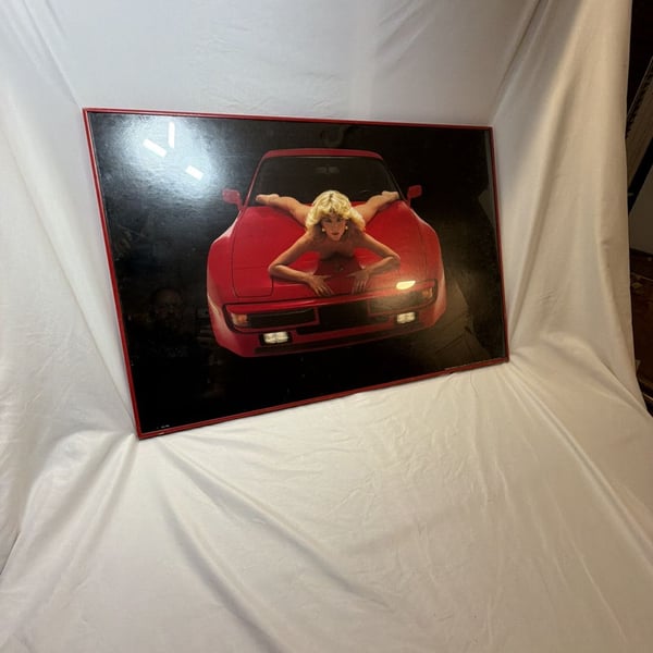Vintage 1980s Deborah Towson Porsche 944 Framed Poster