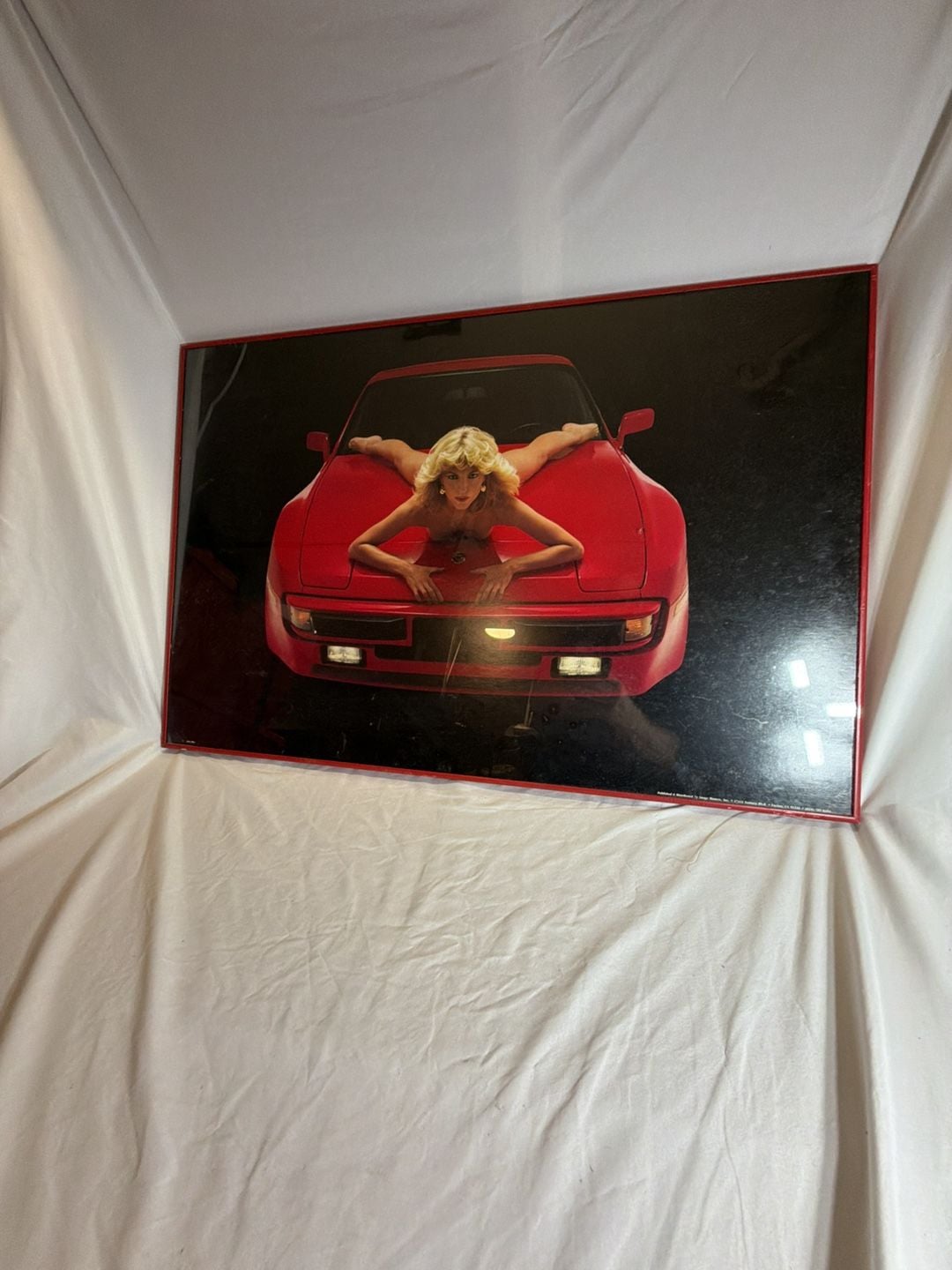Vintage 1980s Deborah Towson Porsche 944 Framed Poster 2