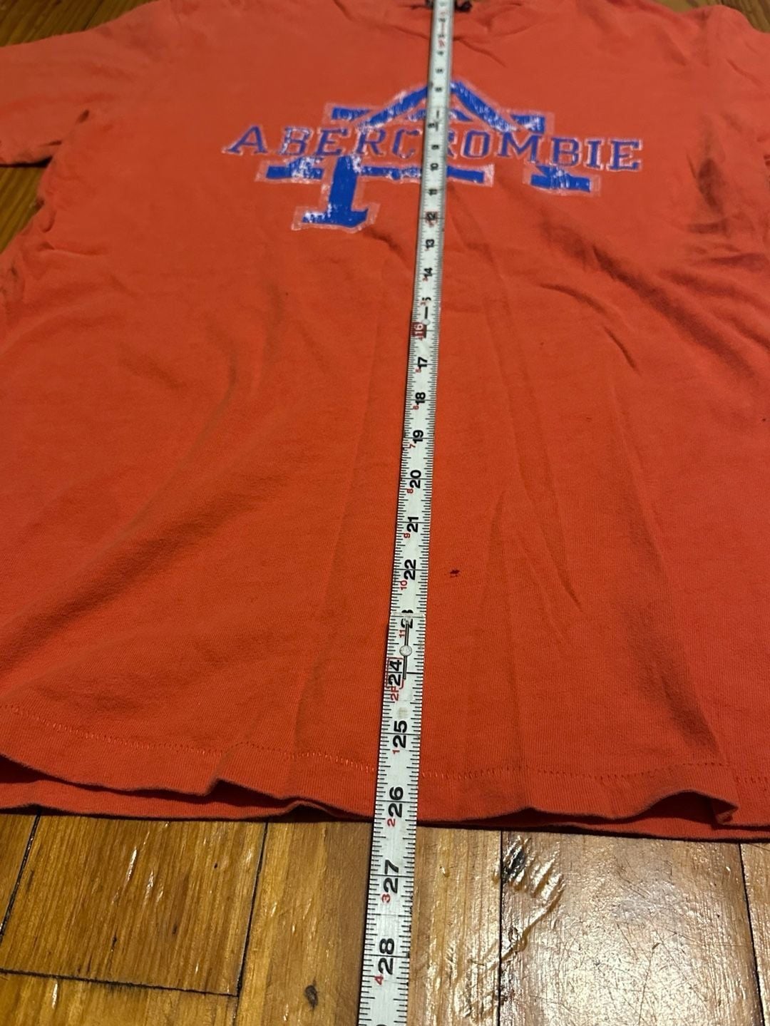 Vintage Abercrombie & Fitch Distressed Graphic Short Sleeve T-Shirt Orange 5