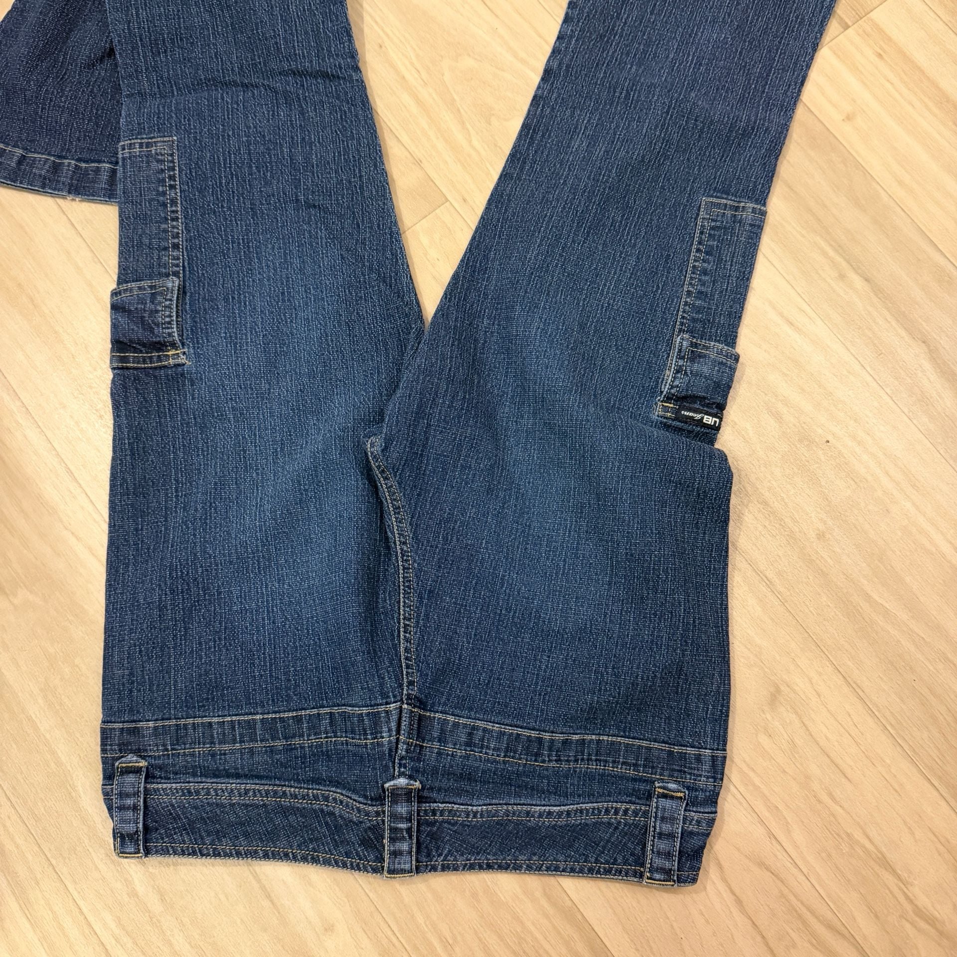 UNIONBAY Y2K Low Rise Flare Cargo Jeans Size 7 Stretch Denim 6