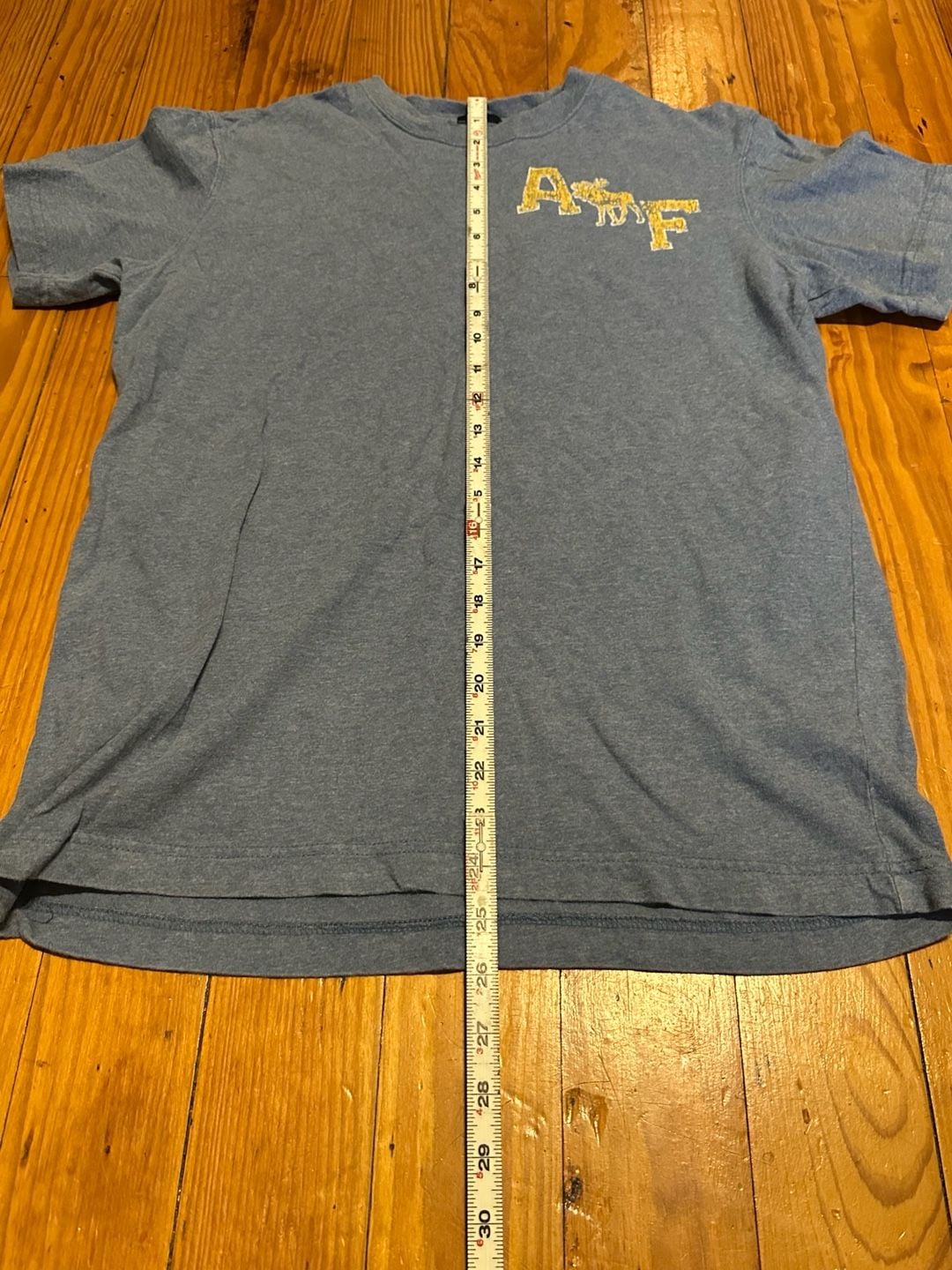 Abercrombie & Fitch A&F Graphic T-Shirt Blue Gray Moose Logo with Number 7 4