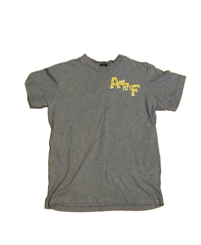 Abercrombie & Fitch A&F Graphic T-Shirt Blue Gray Moose Logo with Number 7 2