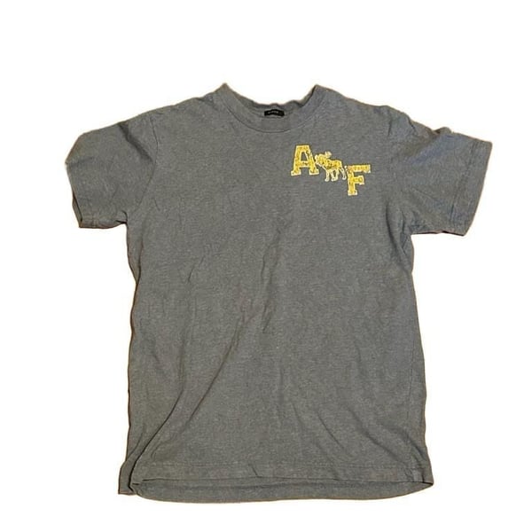 Abercrombie & Fitch A&F Graphic T-Shirt Blue Gray Moose Logo with Number 7