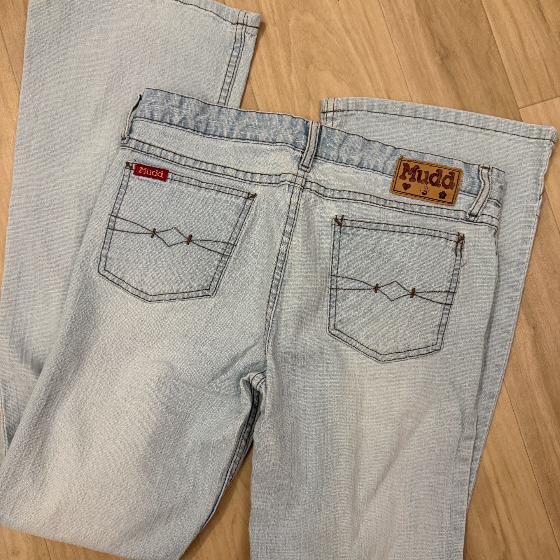 Mudd Y2K Low Rise Flare Jeans Size 7 Light Wash Button Fly 6