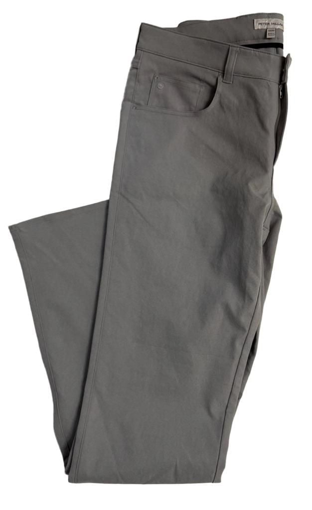 Peter Millar Men's Grey Performance 5-Pocket Pants 33/34 7