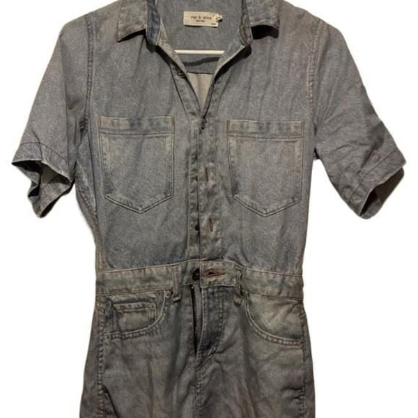 Rag & Bone Liquid Miramar Denim Short Dress Romper Size XS