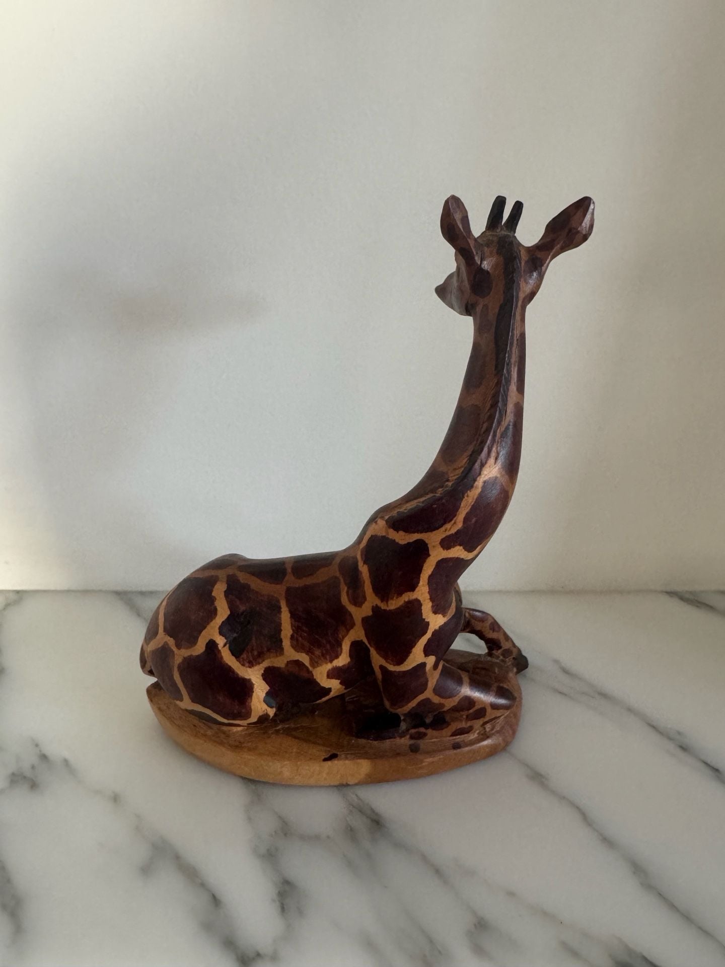 Hand Carved Wooden Giraffe Figurine Statue African Folk Art 2