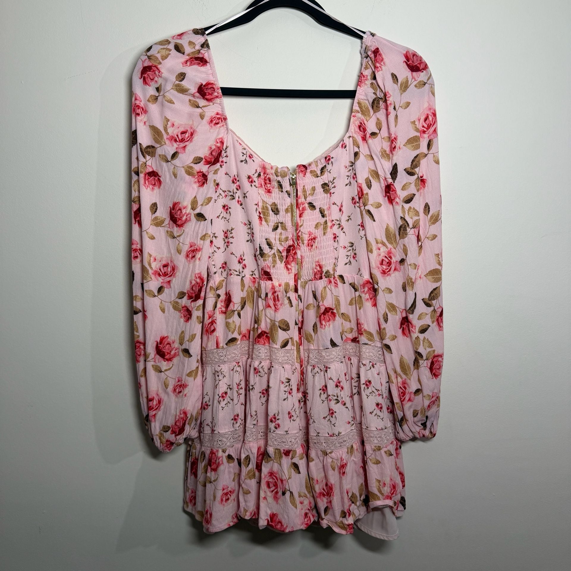 Altar’d State Kate Pink Rose Floral Lace Mini Dress Size Small 7