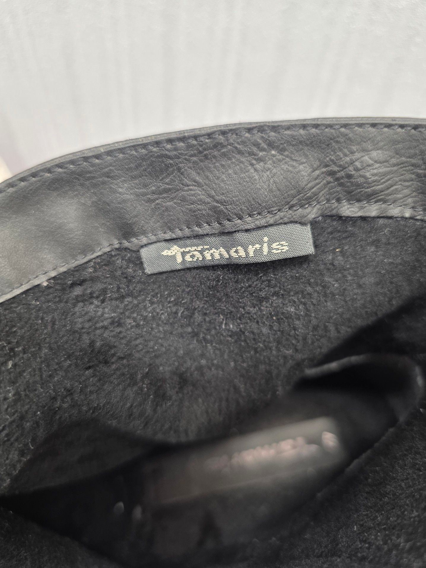Tamaris Black Leather Ankle Boots with Straps and Block Heel 5