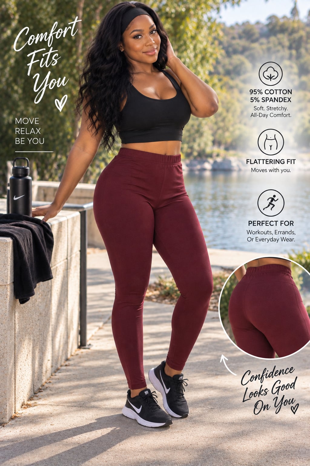 Zenana Cotton Spandex Solid Casual Leggings OP-1851AB 2