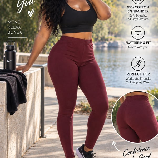 Zenana Cotton Spandex Solid Casual Leggings OP-1851AB