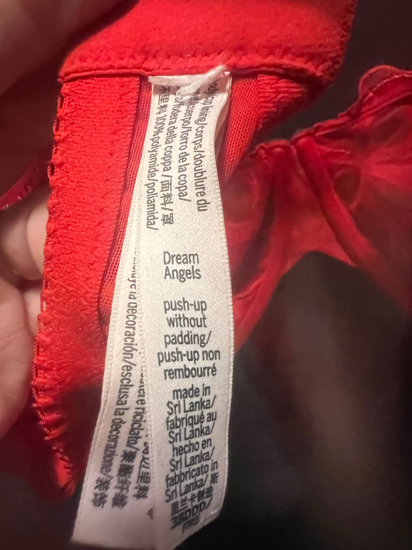 Victoria's Secret Dream Angels Push-Up Without Padding Bra 38DDD Red 4