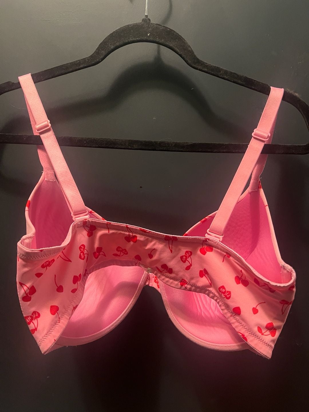 PINK Victoria's Secret Cherry Print Front-Close Lightly Lined Bra 3
