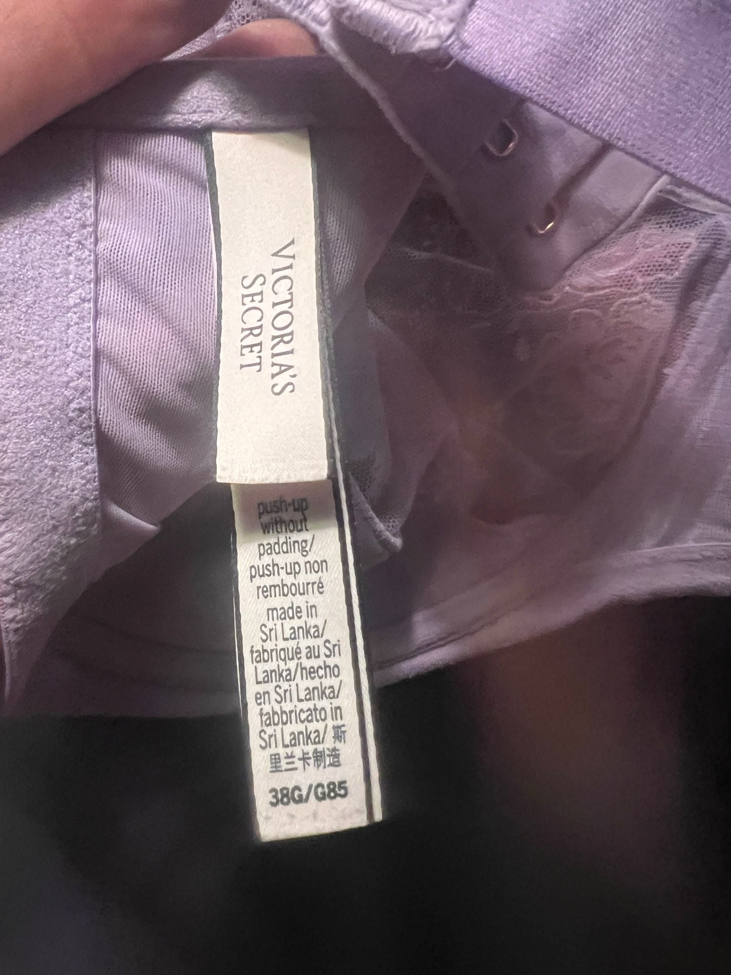 Victoria's Secret Dream Angels Embroidered Rose Unlined Bra Lilac Purple 38G 4