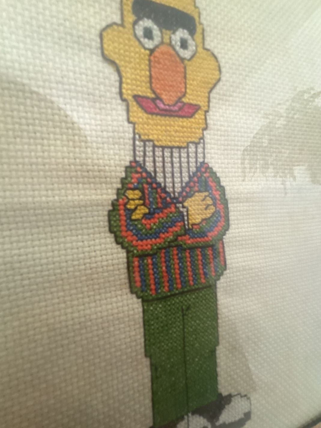 Vintage Sesame Street Bert and Ernie Handcrafted Cross Stitch Framed Pictures 5