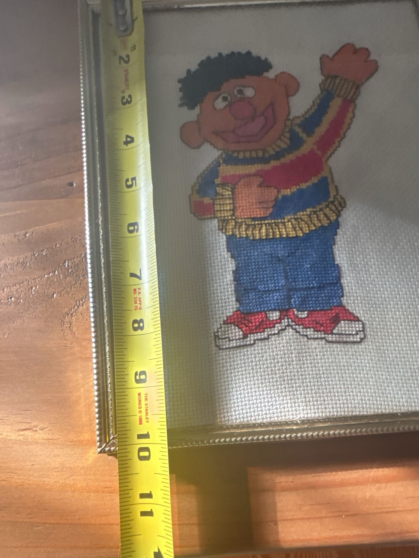 Vintage Sesame Street Bert and Ernie Handcrafted Cross Stitch Framed Pictures 8