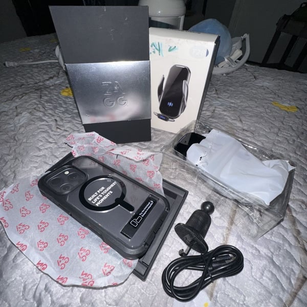 ZAGG Rainier Case with Kickstand iPhone 16 and Wireless Charger Bundle