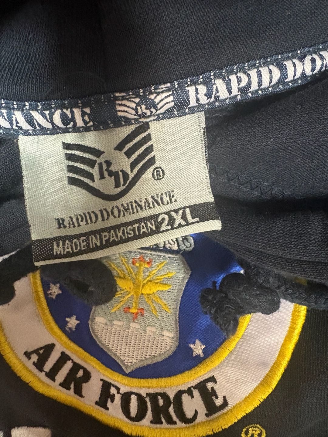 Rapid Dominance US Air Force United States Black Hoodie Sweatshirt Size 2XL 6