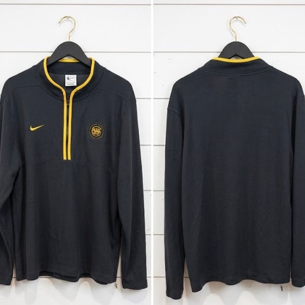 Nike Golden State Warriors NBA Dri-FIT Half-Zip Pullover Jacket Black Yellow XL