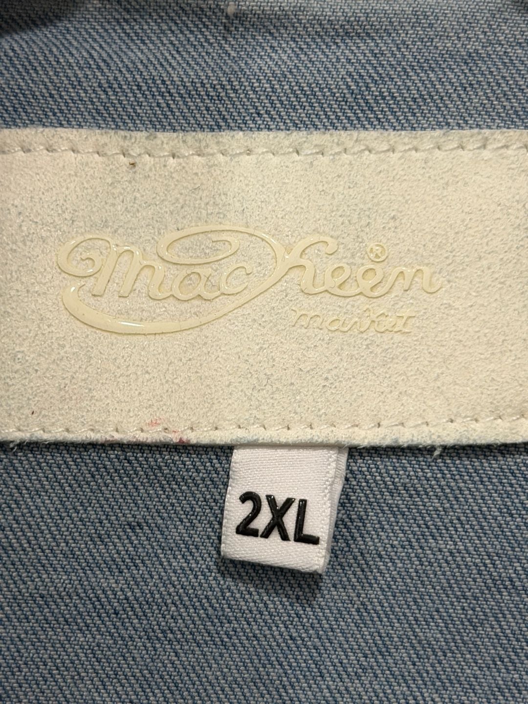 MacKeen Light Wash Crystal Rhinestone Eagle Denim Jacket Size 2XL 5