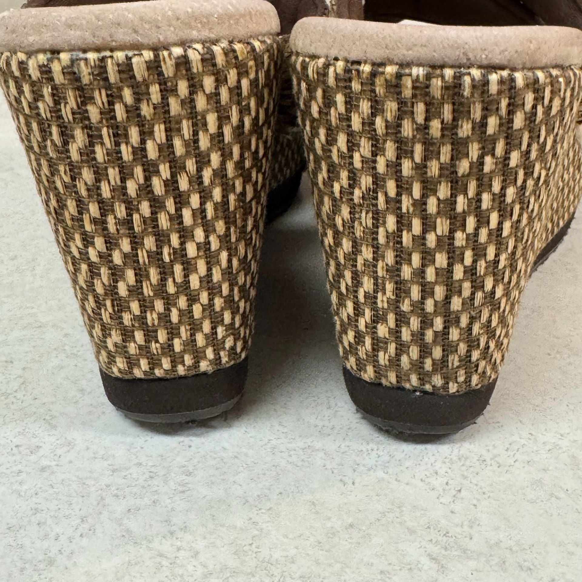 Volatile Women’s Size 9 Woven Raffia Platform Wedge Slide Sandals Boho Y2K 8