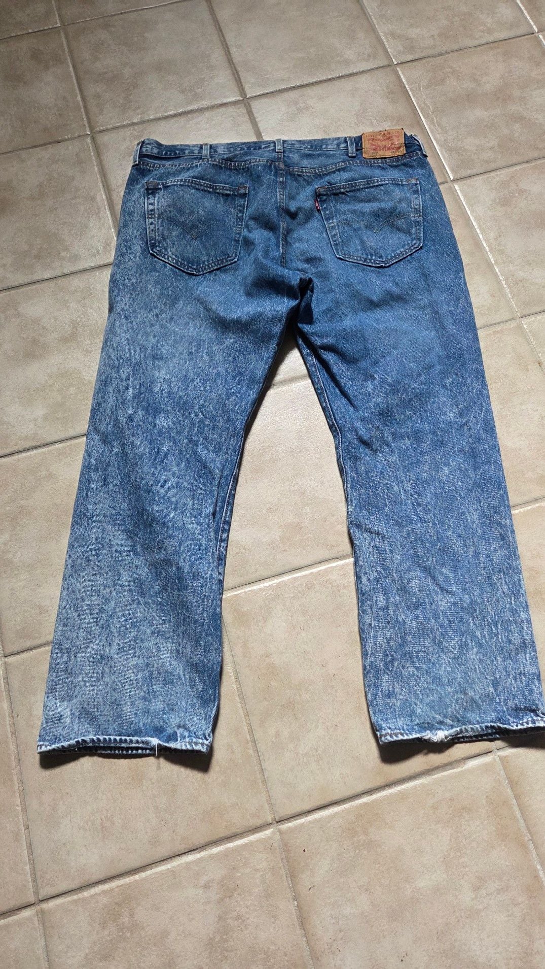 Levi's 501 Button Fly Acid Wash Jeans Size W42 L30 3