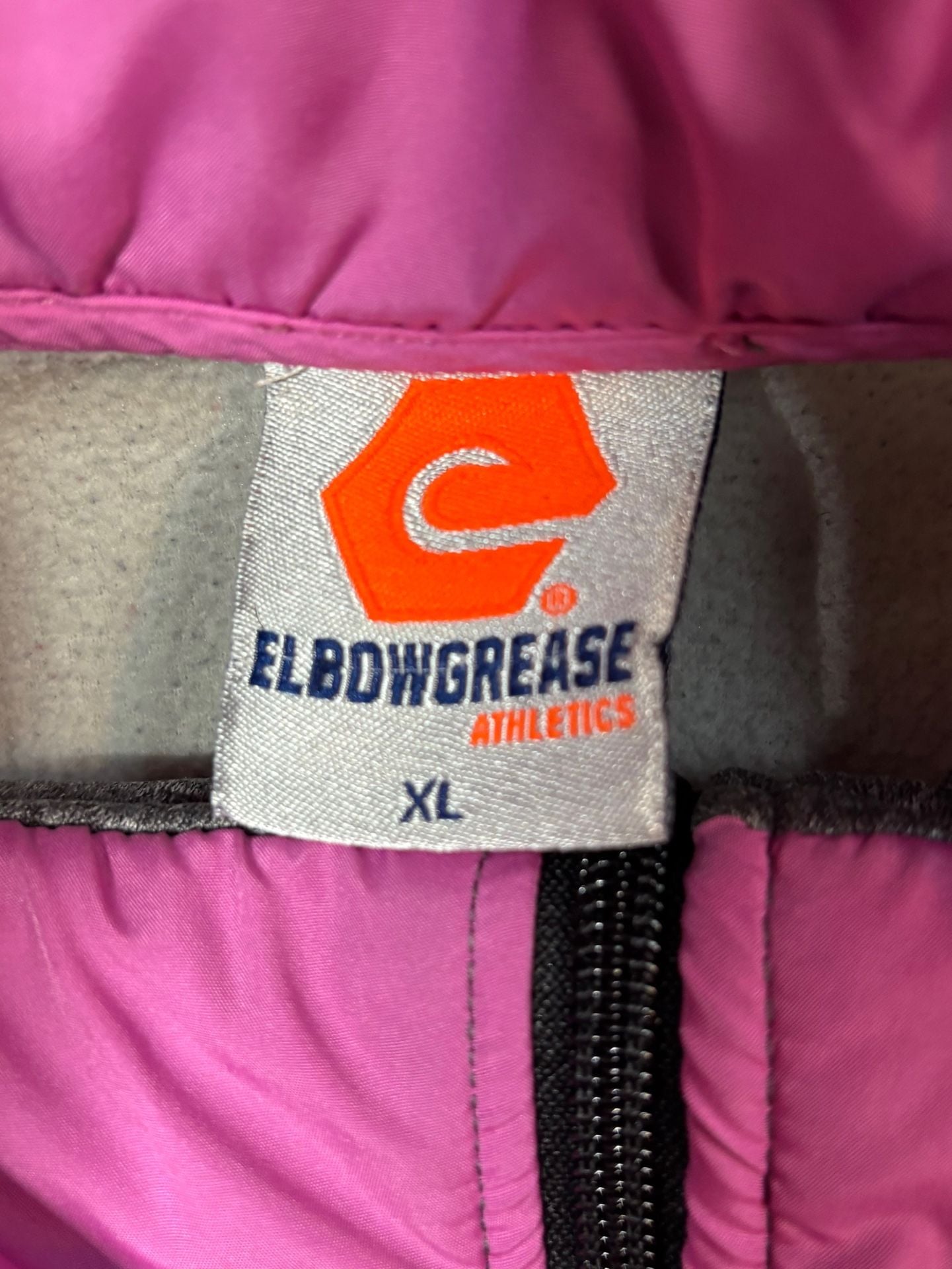 Elbow Grease Athletics Full Zip Track Jacket Gray Blue Pink Size XL 3