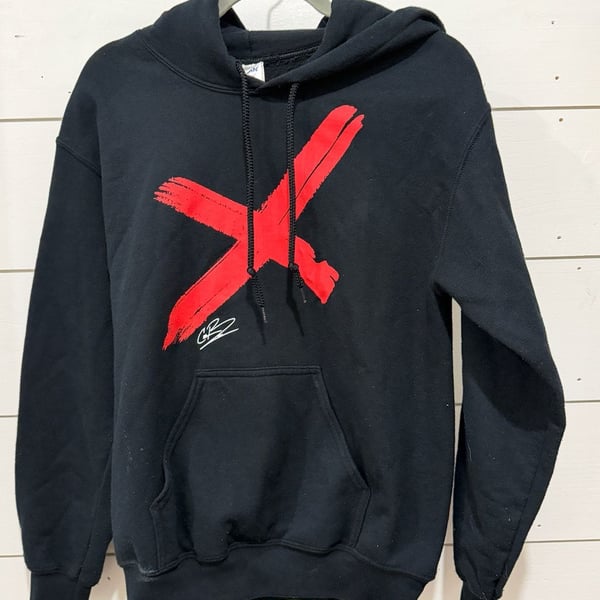 CM Punk WWE 2k13 Live The Revolution Black Hoodie with Red X Small