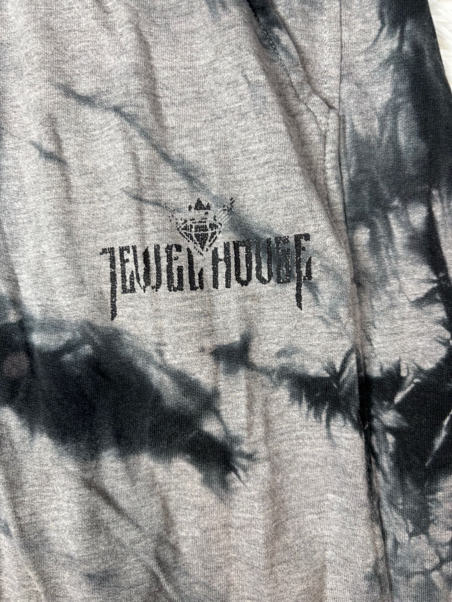 Jewel House Grey Black Tie Dye Distressed Jogger Sweatpants Large 3