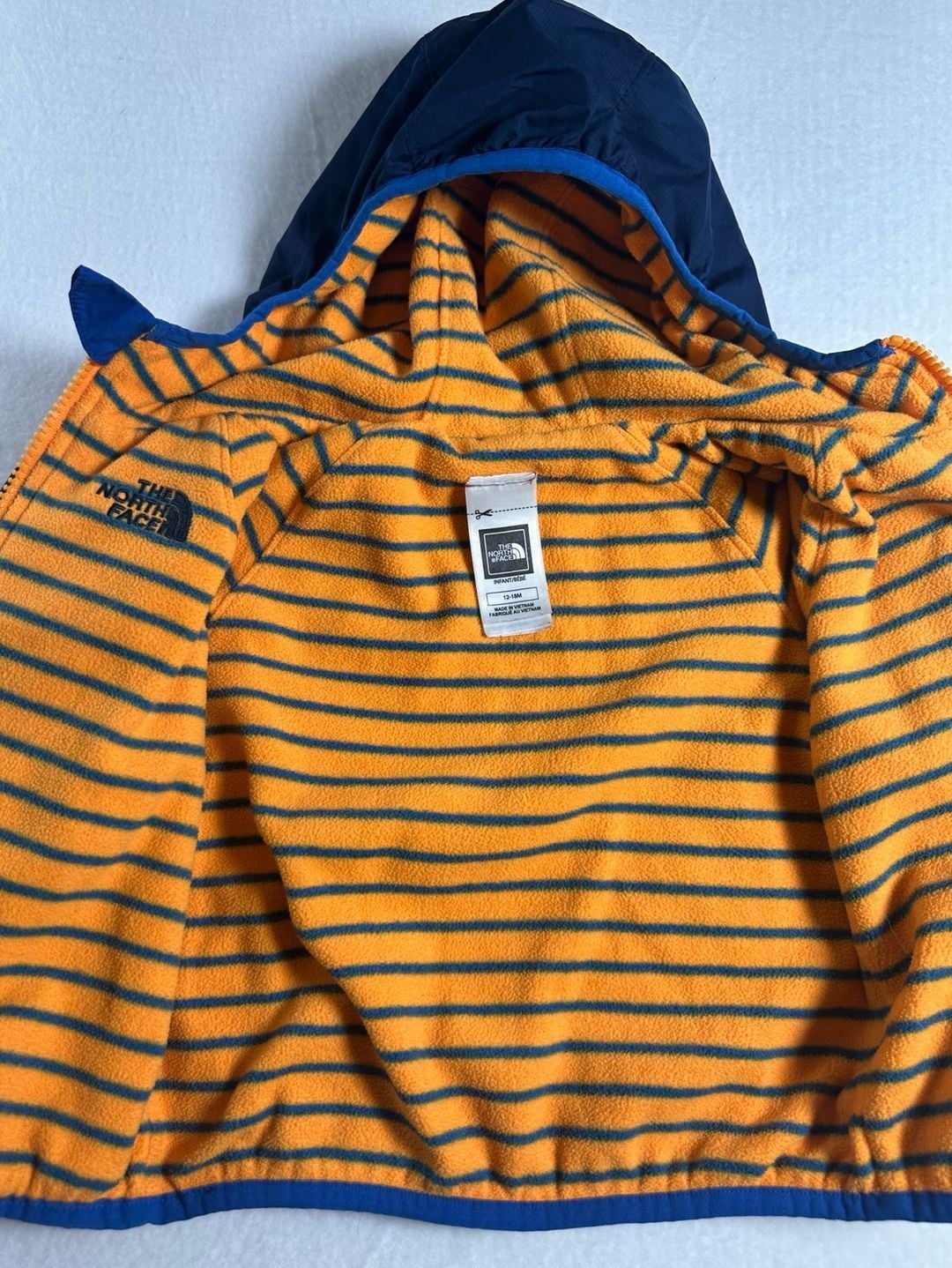 The North Face Reversible Blue Orange Hooded Infant Jacket 12-18M 4