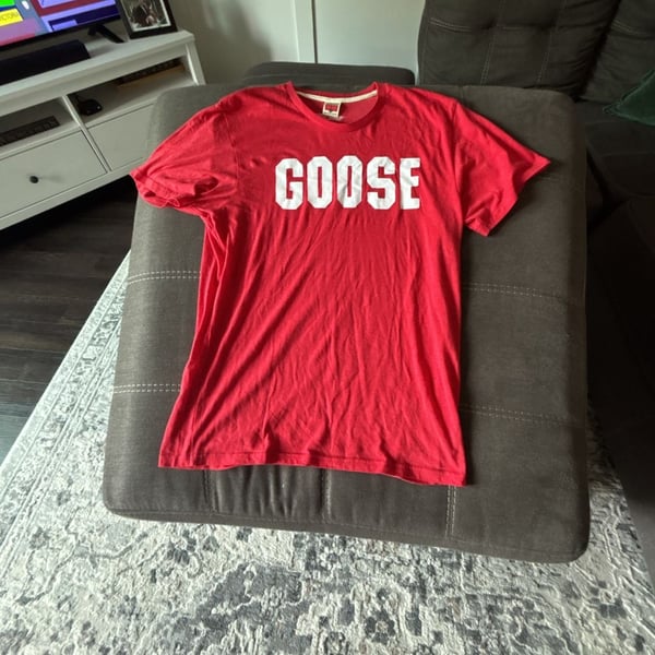 Homage Top Gun Goose Varsity T-Shirt Red Size L